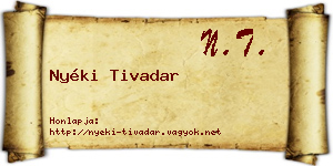 Nyéki Tivadar névjegykártya